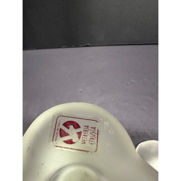 Vintage Vetreria Etrusca Frosted Glass Candlestick Holder Decorative - Set of 2 - Picture 3 of 7